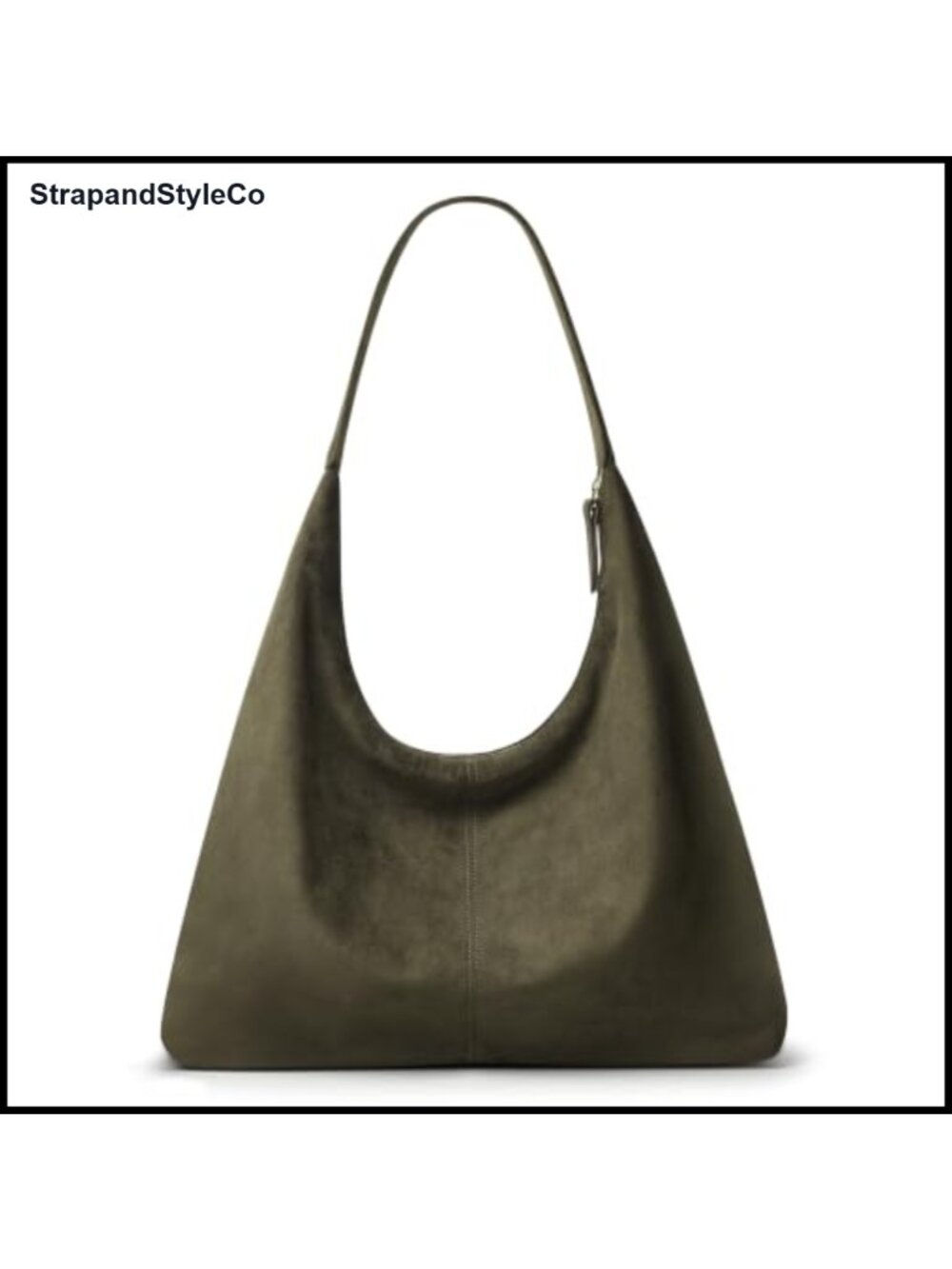 Faux Suede Slouchy Hobo Shoulder Bag Large Fits 13.6" Laptop
